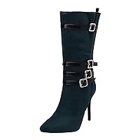 Boots for Women Winter Boots Women Shoes Fashion Ankle Long Boots Thick High Heels Over Knee Pleated Suede Long Boots