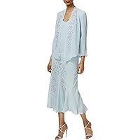 R&M Richards Women's Beaded Chiffon Jacket Dress