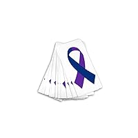 Blue & Purple Ribbon Decals for Pediatric Stroke and Rheumatoid Arthritis Awareness – Perfect for Support Groups and Fundraising - (25 Decals)
