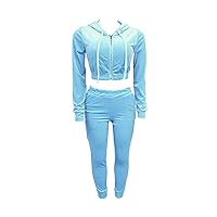 Tracksuit For Women Set Sexy Casual Solid Velour Jogging Sweat Outfits Hoodie& Pants 2 Piece Tracksuit