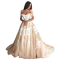 Off Shoulder Lace up Corset Bridal Ball Gowns Long Train Wedding Dresses for Bride 2022 Plus Size