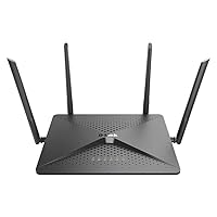 D-Link WiFi Router, AC2600 MU-MIMO Dual Band Gigabit 4K Streaming and Gaming with USB Ports, 4x4 Wireless Internet for Home (DIR-882-US), Black
