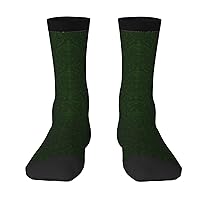 Hunter Green Floral Petals Pattern Print Adult Unisex Socks Tall,Long Socks Ankle Length Socks, Everyday Use Occasions
