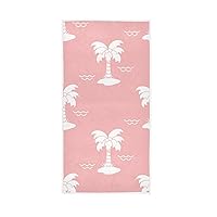Decorative Hand Towels Pink Coconut Palm Tropical Washcloths Set 30 x 15 inch Hand Towels Set for Bathroom Decorative Hand Towels for Kitchen