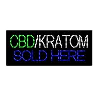 LED Kratom and CBD Sign for Business, Super Bright LED Open Sign for Smoke Shop, Electric Advertising Display Sign for Tobacco Shop Vaporizer Store Window Decor.