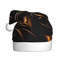 black and gold background Christmas Hat, Winter Snow Beanie for Xmas Party, Ideal Christmas & New Year Gifts, Festive Holiday Hat for Adults