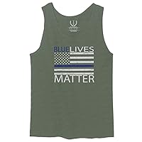 Blue Lives Matter American Flag Thin Blue Line USA Police Support Men's Tank Top