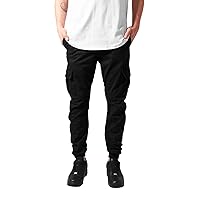 Mens Cargo Pants TB1268 Cargo Jogging Pants Color: Black in Size: Small