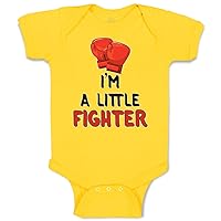 Custom Baby Bodysuit I'm A Little Fighter Sport Boxing Gloves Style 1 Cotton