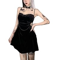 TOMETO STAR Women Pentagram Hollow Out Sexy Gothic Skull Rose Printed Mini Club Party Dress