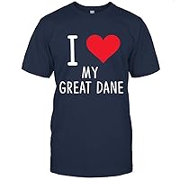 I Heart My Great Dane I Love My Dog Tee Shirt T-Shirt (Navy;XL)