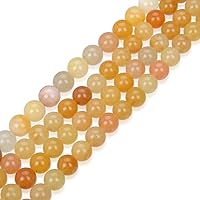2 Strands Adabele Natural Multi-Color Yellow Jade Healing Gemstone 10mm (0.39 inch) Loose Round Stone Beads (68-72pcs Total) for Jewelry Craft Making GF21-10
