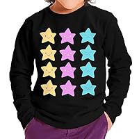 Star Graphic Toddler Long Sleeve T-Shirt - Kawaii Kids' T-Shirt - Cute Pattern Long Sleeve Tee
