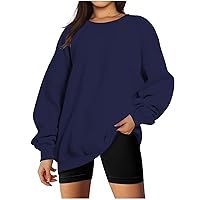 Womens Oversized Crewneck Sweatshirts Long Sleeve Shirts Fleece Casual Pullover Teen Girls Fall Fashion 2023 Cute Tops