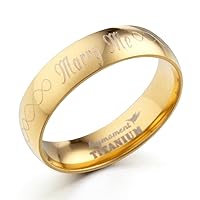 Gemini Custom Dome Court Shape 18K Gold Filled Anniversary Wedding Titanium Rings 4mm Valentine's Day Gift