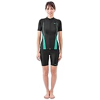 Fila 310203 Women's Fitness Swimsuit, Top and Bottom Set, Anti-Blocking Short Sleeve, Front Zip