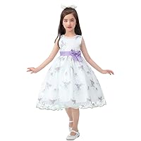 Cichic Elegant Girls' Special Occasion Dress Princess Dresses for Kids 5-6 Years Old Light Purple