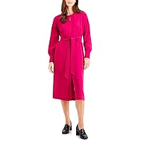 Alfani Women's Dress Large Shift Long Sleeve Cranberry Rose Pink L