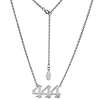 Sterling Silver Numerology Angel Number Necklace 111-999 Angel Numbers Necklaces for Women Non Tarnish Rhodium Plated 1 inch wide fits 16-18 inches