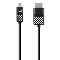 Belkin Mini Displayport To HDMI Cable 12ft - Compatible With 4k Monitors - HDMI to Displayport Cable - DP To HDMI Cable - Connect TV & Monitors to MacBook Pro, Surface Pro & More (Black/White)