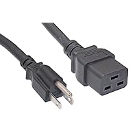 North American Power Cord Extension, NEMA 5-15P to C19, 6', 14 AWG, 15A, 125V (ZWACPFAC-06)