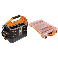 Klein Tools 33-Pocket Tool Tote and Removable Divider Storage Box Bundle for Customized Mobile Workstations