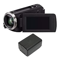 Panasonic HC-V180K HD Camcorder 50x Optical Zoom w/ Wasabi VBT190 Spare Battery