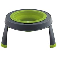 Dexas Popware for Pets Single Elevated Pet Feeder, Small, Gray/Green