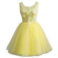 Women's A Line Tulle Prom Dresses for Teens Short Homecoming Party Cocktail Gown