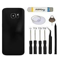 Galaxy S7 Back Glass Replacement for Samsung Galaxy S7 G930F G930A G930T G930R G930F G930FD Back Cover，Battery Back Glass Cover，with Pre-Installed Tape+Camera Lens+Tools (Black Back Cover +Tools)