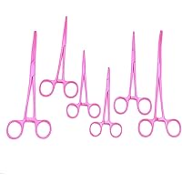 OdontoMed2011 Hot Pink Color Ultimate Hemostat Set, 6 Piece Ideal for Hobby Tools, Electronics, Fishing and Taxidermy (5