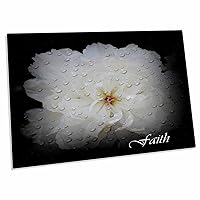 3dRose Faith White Peony with Effects - Desk Pad Place Mats (dpd-22378-1)