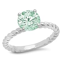 3 CT Round Green Color Moissanite Engagement Ring, Wedding/Bridal Ring, Diamond Ring, Anniversary Solitaire Halo Accented Promise Vintage Antique Gold Silver Ring Perfact for Gift