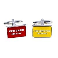 Soccer Red Card Yellow Card Pair Cufflinks in Presentation Gift Box & Polishing Cloth