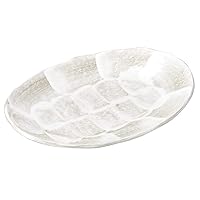 Shino Milk-white 6.8 Round Bowl [20.5 x 14.5 x 3cm 280g] [Oval Dish] | Restaurant Japanese Cuisine Ryokan Restaurant Hotel Commercial