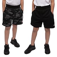 Champion Youth Boy's French Terry 2-Pack Shorts (Black/Camo)