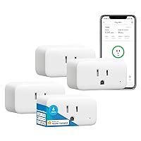 SwitchBot HomeKit Smart Plug Mini 15A, Energy Monitor, WiFi(2.4G Only) Outlet Works with Apple HomeKit, Alexa, Google Home, App Remote Control & Timer Function,No Hub Required (4 Pack)