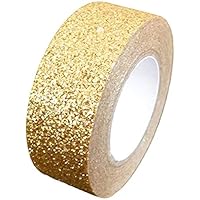 Syntego 2 Rolls Glitter Washi Tape Decorative Craft Self Adhesive Stick On Sticky Glitter Trim 15mm x 5 Meters (Gold)