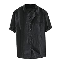 Men Hawaiian Tshirt Mens Brown Button Up Shirt Comfy Summer Top Lightweight Tee Shirts Mens Big and Tall Green Shirt