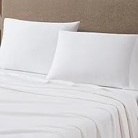 Luxury 300 Thread Count Cotton Sateen King Pillowcases, Set of 2, White