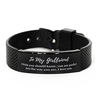 to My Girlfriend You are Perfect Just The Way You are Mesh Bracelet, Mother's Day, Father's Day, for Girlfriend, Funny Gifts for Girlfriend, Valentines Graduation Birthday Gifts for