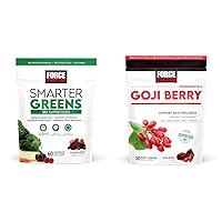 FORCE FACTOR Greens Chews with Probiotics, Fiber & 25+ Superfoods and Goji Berry Chews with Antioxidants for Eyes, Skin & Immunity, 60 & 30 Soft Chews