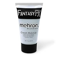 Mehron Makeup Fantasy FX Cream Makeup | Water Based Halloween Makeup | Moonlight White Face Paint & Body Paint For Adults 1 fl oz (30ml) (Moonlight White)