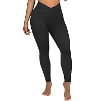 SUUKSESS Women Crossover Seamless Leggings Butt Lifting High Waisted Workout Yoga Pants