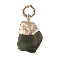 Emerald Raw Birthstone Pendant Connectors Double Gemstone Necklace Pendant May Birthstone