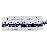 Sportybella Lacrosse Hair Ties- Hair Accessories for Girls. No Crease, No Tug Hair Elastics Set. Ponytail Holders with Lacrosse Design. Lax Party Favors and Gifts for Lacrosse Players, (5 Pack).