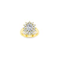 2.00 Ctw Oval Cut Simulated Diamond Halo Wedding Engagement Ring 14K Yellow Gold Plated For Womens & Girls