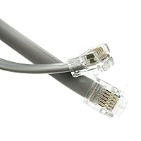 25 feet Telephone Cord (Data), RJ12 Gold Plated Connectors, 6P / 6C, Silver Satin, 28AWG, Straight, RJ12 Phone Cable