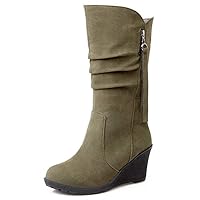 Women Mid-Calf Wedge Boots