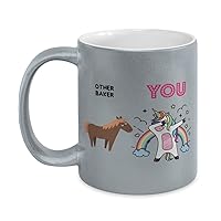 Other Baker and You Unicorn, Baker 11oz Metallic Silver Coffee Mug, for Baker Coworker Friend